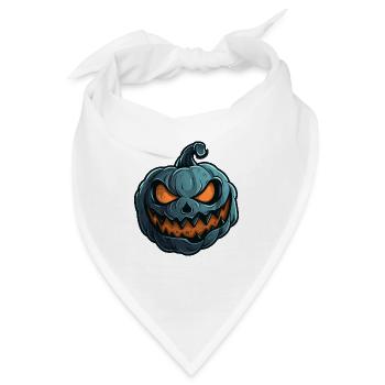 Grinsendes Kürbis Gesicht - Kürbis Halloween - Bandana - Weiß - Vorne