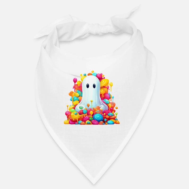 Cute Halloween ghost with candy Bandana