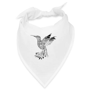 Geometrischer Kolibri im Flug - Bandana - Weiß - Vorne