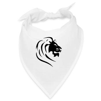 Mächtiger Löwenkopf mit Mähne Tattoo Style - Bandana - Weiß - Vorne