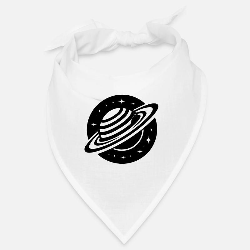 Space planet Saturn with ring system and stars Bandana