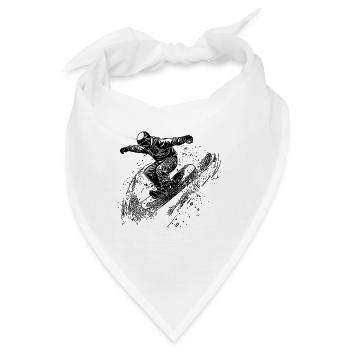 Tiefschnee Snowboard Move Ride Jump Style - Bandana - Weiß - Vorne