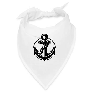 Alter nasser Anker mit dickem Seil - Bandana - Weiß - Vorne