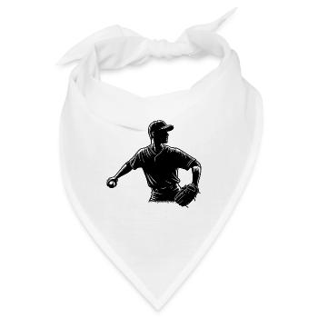 Baseball Spieler mit Ball und Baseballhandschuh - Bandana - Weiß - Vorne