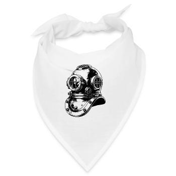 Historischer Antiker Taucherhelm - Bandana - Weiß - Vorne