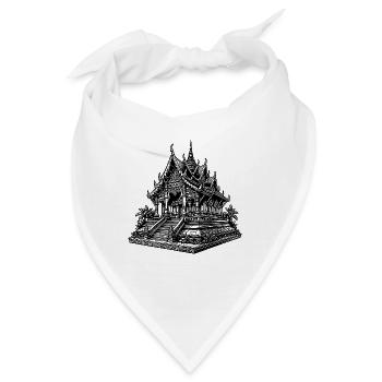 Exotischer hübscher Thailand Tempel - Bandana - Weiß - Vorne
