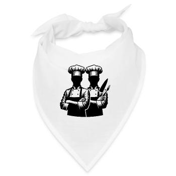 Küchenchefs und Hobbyköche Silhouette Portrait - Bandana - Weiß - Vorne