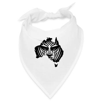 Australischer Kontinent mit Gesicht - Bandana - Weiß - Vorne