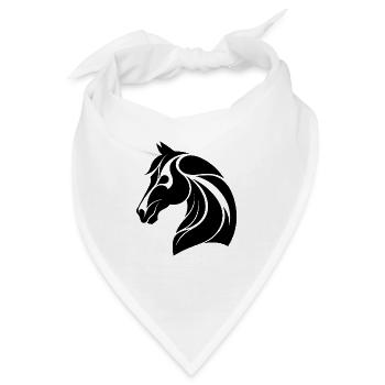 Eleganter Pferdekopf - Bandana - Weiß - Vorne