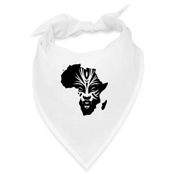 Afrika Kontinent Masken Schmuck Tattoo - Bandana - Weiß - Vorne