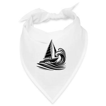 Schnelles Segelboot bei Wellengang - Bandana - Weiß - Vorne