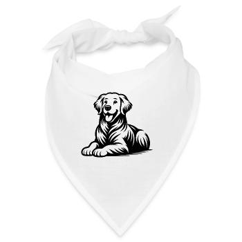 Vierbeiner Hunde Golden Retriever Porträt - Bandana - Weiß - Vorne