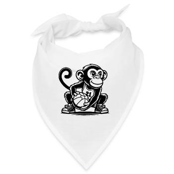 Sportlicher Affe mit Basketball - Bandana - Weiß - Vorne