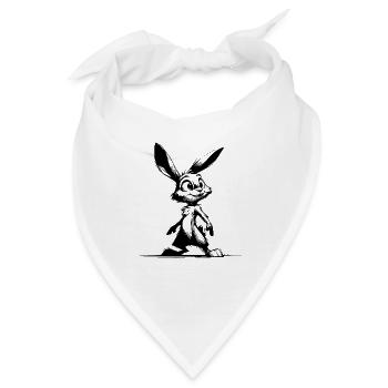 Knuffiges Häschen mit großen Augen und Ohren - Bandana - Weiß - Vorne