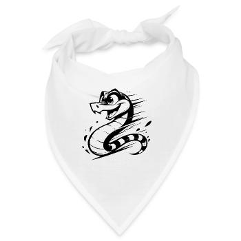 Rasante Kinder Schlange lustige Schlangen Skizze - Bandana - Weiß - Vorne
