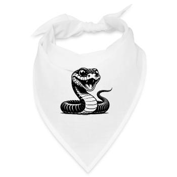 Giftig lächelnde Schlangen Tattoo Skizze - Bandana - Weiß - Vorne