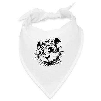 Fröhlicher Kinder Hamster Zeichnung - Bandana - Weiß - Vorne