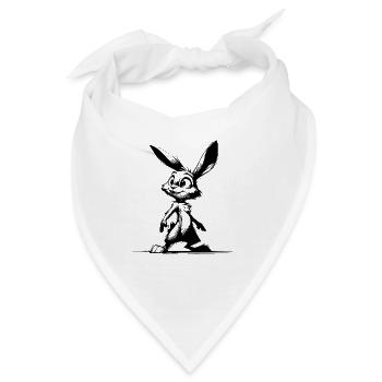 Häschen mit großen Augen und Ohren - Bandana - Weiß - Vorne