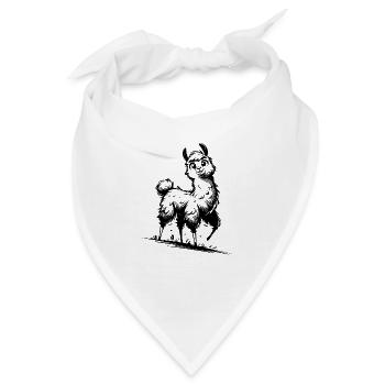 Niedliches Lama Kinder Kuschel Style - Bandana - Weiß - Vorne