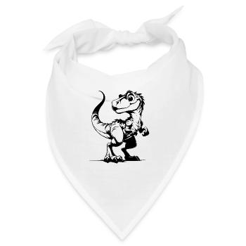 Dinosaurier Zeichnung Bleistift Skizze - Bandana - Weiß - Vorne