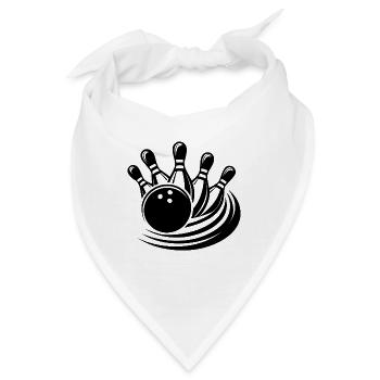Krasse Bowlingkugel räumt Pins von Bowlingbahn - Bandana - Weiß - Vorne