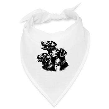 Kleines Hunde Rudel als Porträt - Bandana - Weiß - Vorne