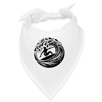 Profi Surfer der in Welle Tunnel surft - Bandana - Weiß - Vorne