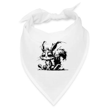 Total verschlafenes Eichhörnchen Horror Skizze - Bandana - Weiß - Vorne