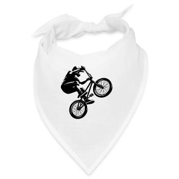 BMX Fahrer Sprung Stunt Fahrrad Style - Bandana - Weiß - Vorne
