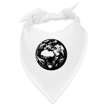 Erde Kontinente Afrika Europa vom Weltraum - Bandana - Weiß - Vorne