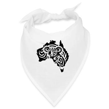Koala im Australischer Kontinent Tattoo Sytyle - Bandana - Weiß - Vorne