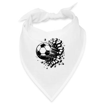 Knaller Fußball Schuss durchbricht Ziegel Wand - Bandana - Weiß - Vorne