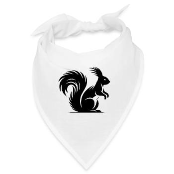 Putziges Eichhörnchen mit buschigem Schwanz - Bandana - Weiß - Vorne