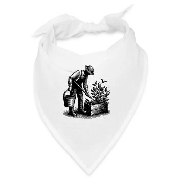 Hobbygärtner bei Gartenarbeit - Bandana - Weiß - Vorne