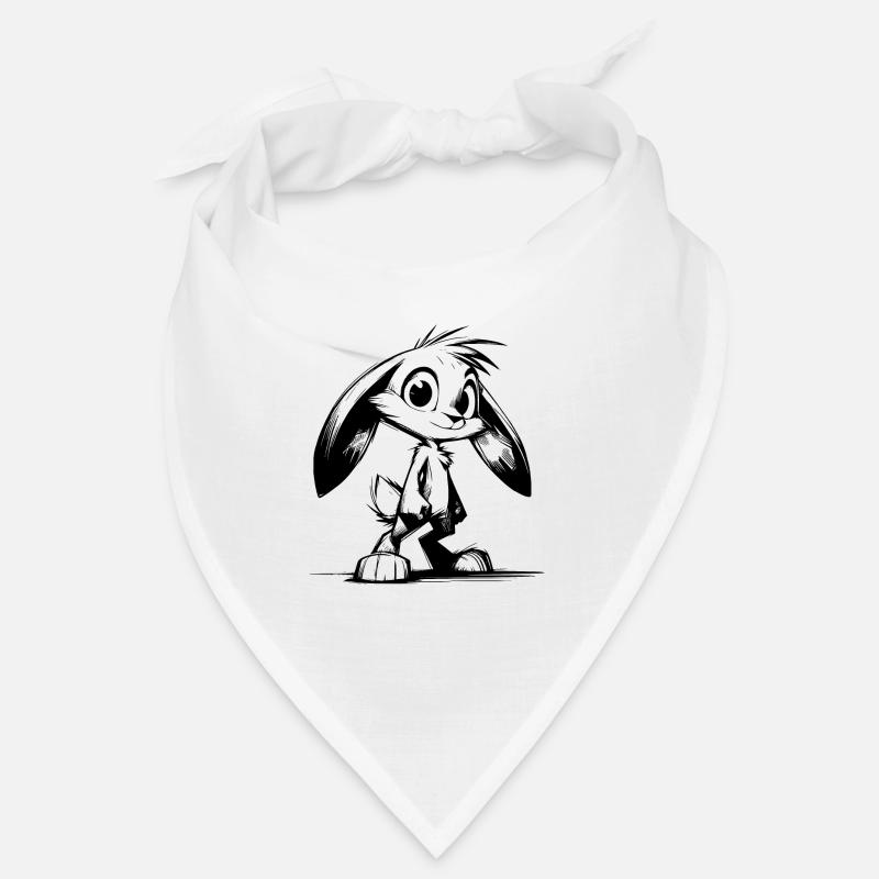 Lapin mignon avec de grands yeux et de longues oreilles Bandana