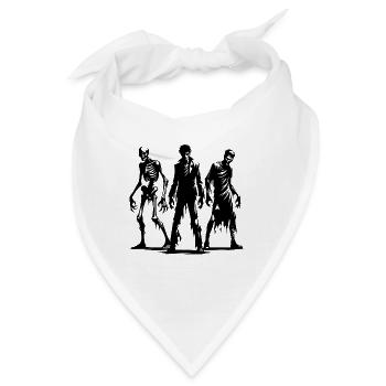 Schaurig Gruselige Halloween Zombie Gruppe - Bandana - Weiß - Vorne