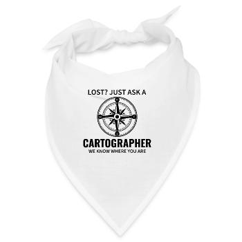 Kartograph Kompass Karte Navigation GIS - Bandana - Weiß - Vorne