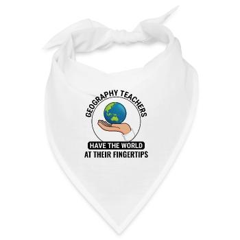GIS Hand Globus Welt Geodaten Geographie - Bandana - Weiß - Vorne