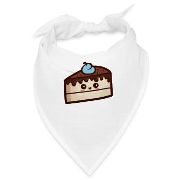 Stück Schoko-Mokka-Kuchen, süß und niedlich! - Bandana - Weiß - Vorne