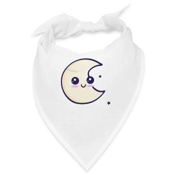 Mond mit Sternen - Bandana - Weiß - Vorne