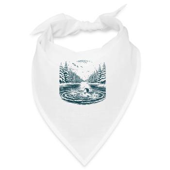 Eisbader nimmt ein Eisbad im kalten See im Winter - Bandana - Weiß - Vorne