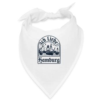 Hamburg - Ich liebe Hamburg! - Bandana - Weiß - Vorne