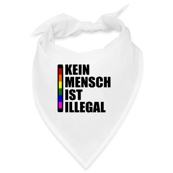 Kein mensch ist illegal - Bandana - Weiß - Vorne