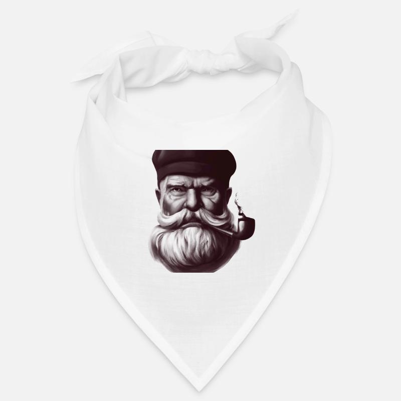 Vieux otarie à fourrure avec barbe et pipe Navigation maritime Bandana