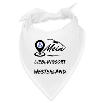 Westerland mein Lieblingsort-Lieblingsinsel Sylt - Bandana - Weiß - Vorne