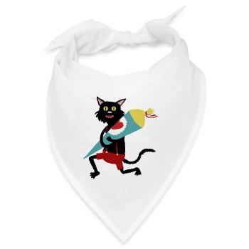 Katze_Schultüte - Bandana - Weiß - Vorne