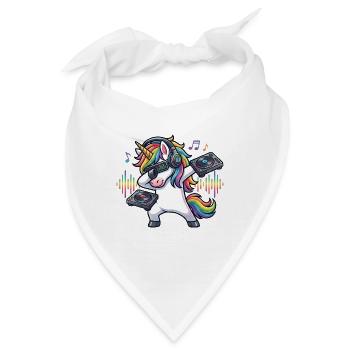 Einhorn DJ – Musik, Party & Festival - Bandana - Weiß - Vorne