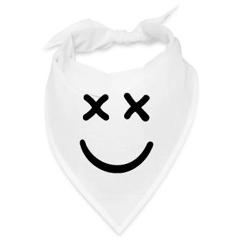 Dead Smiley Crossed Eyed Smiley - Bandana - Weiß - Vorne