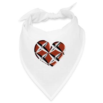 herz symbol rot kreuze gefangen - Bandana - Weiß - Vorne