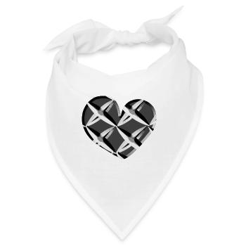 graues herz netz muster gefangen - Bandana - Weiß - Vorne